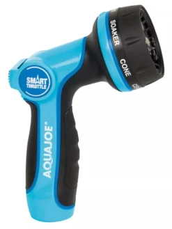 Aqua Joe AJHN102 Heavy Duty Indestructible Metal Multi Function Adjustable Hose Nozzle With Smart Throttle